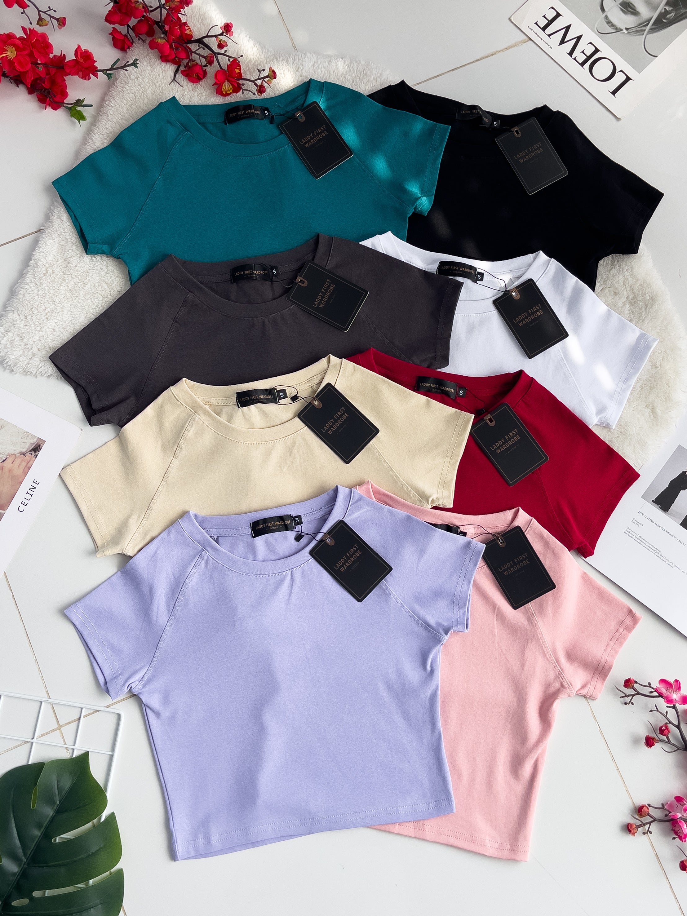 【T80792-2】【直播间搭配款】独家爆款高品质纯棉弹力圆领短袖简约日常百搭款上衣 #衣柜必入手百搭款 ❤❤ 【A-R1-C3】