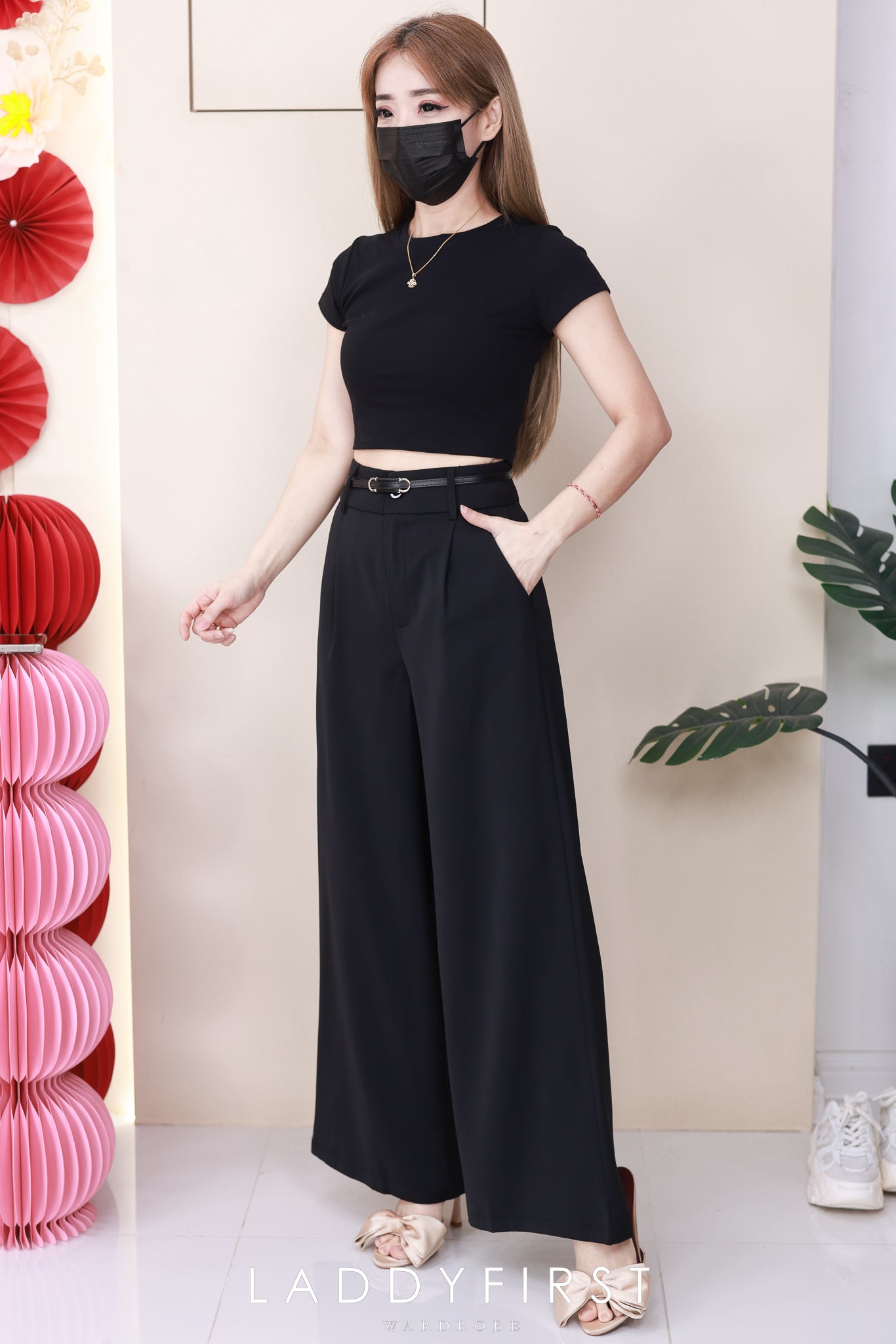 【L83012】高品质西装垂感阔脚高腰百搭长裤，有口袋 ❤️❤️【B-R2-C2】