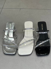 【R2777】✨现货✨高品质法式水钻方头高跟鞋 👠