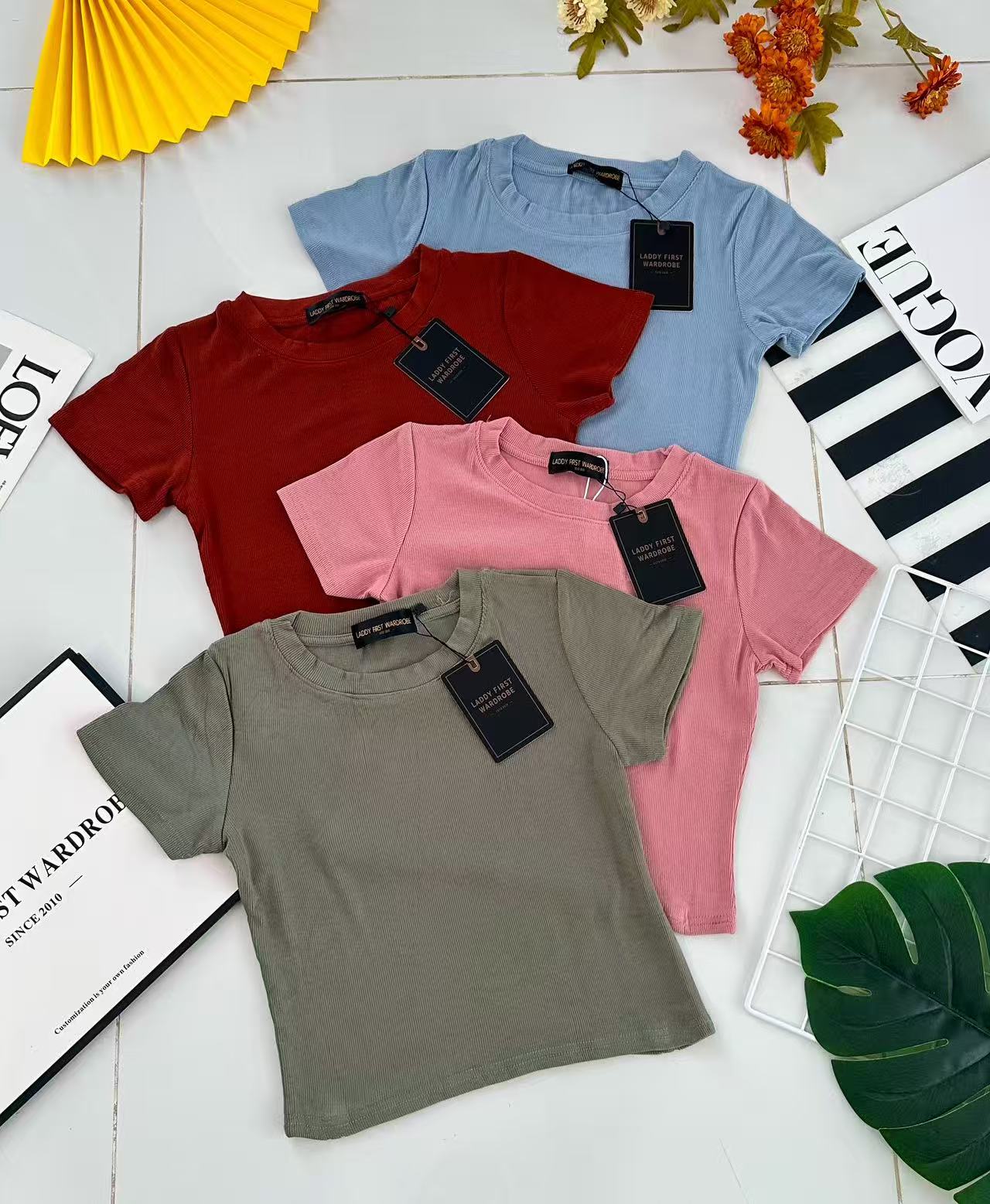 【T8673-1】⚡补货预订款⚡独家爆款高品质圆领短袖螺纹弹力日常休闲百搭上衣 #衣柜必有百搭款 #推荐必入 ❤❤