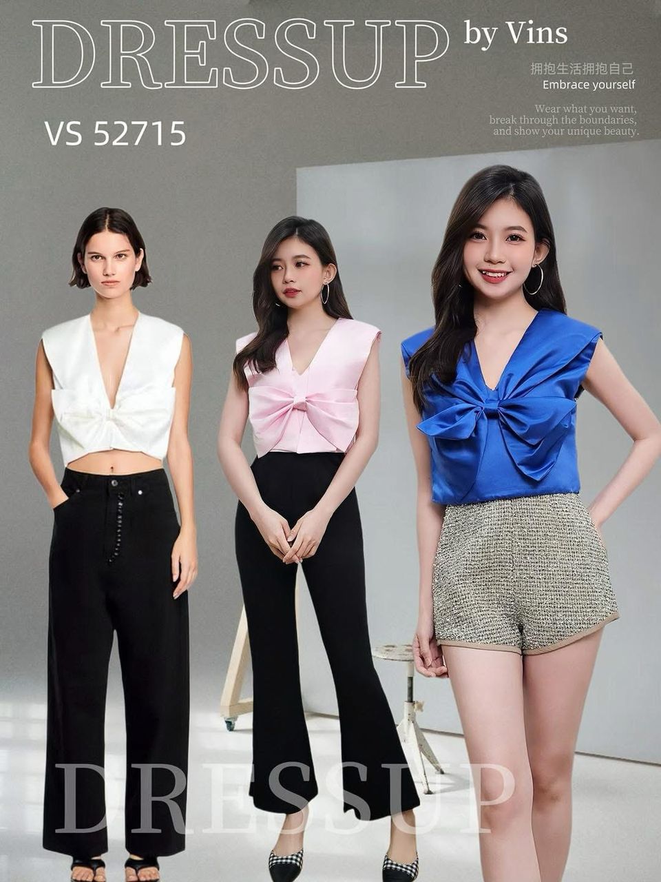 【T52715】高品质甜美温柔风无袖缎面蝴蝶结上衣 ❤❤ 【A-R1-C5】