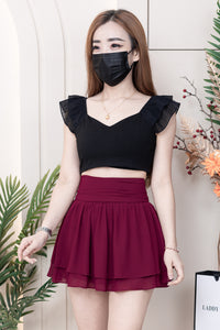 【S681131】‼️爆单王再次到货‼️【独家小圆饼】高质量西装拼雪纺蓬蓬高腰裙子【A-R3-C4】