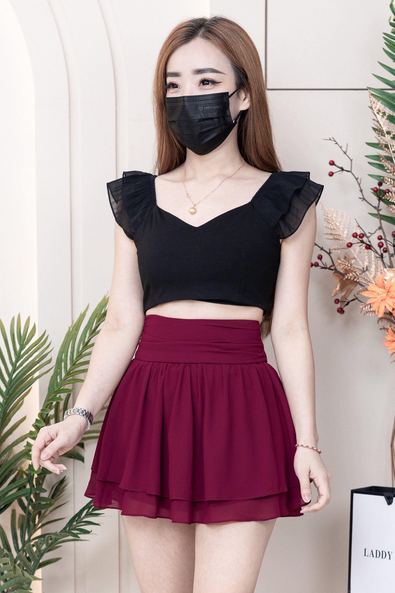 【S681131】‼️爆单王再次到货‼️【独家小圆饼】高质量西装拼雪纺蓬蓬高腰裙子【A-R3-C4】