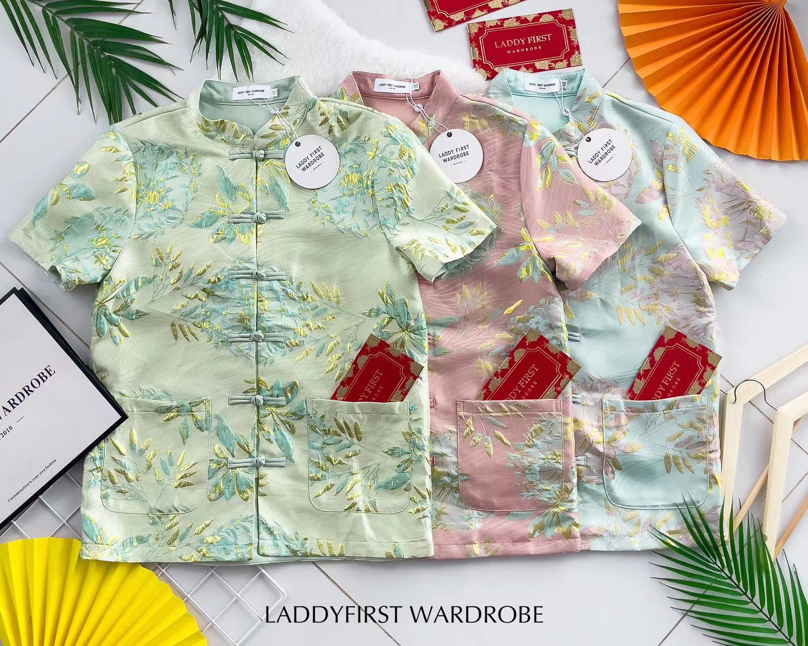 【T3386-1】【LFW独家小圆饼】高品质男女同款高端大气提花唐装旗袍上衣，有口袋 ❤️❤️