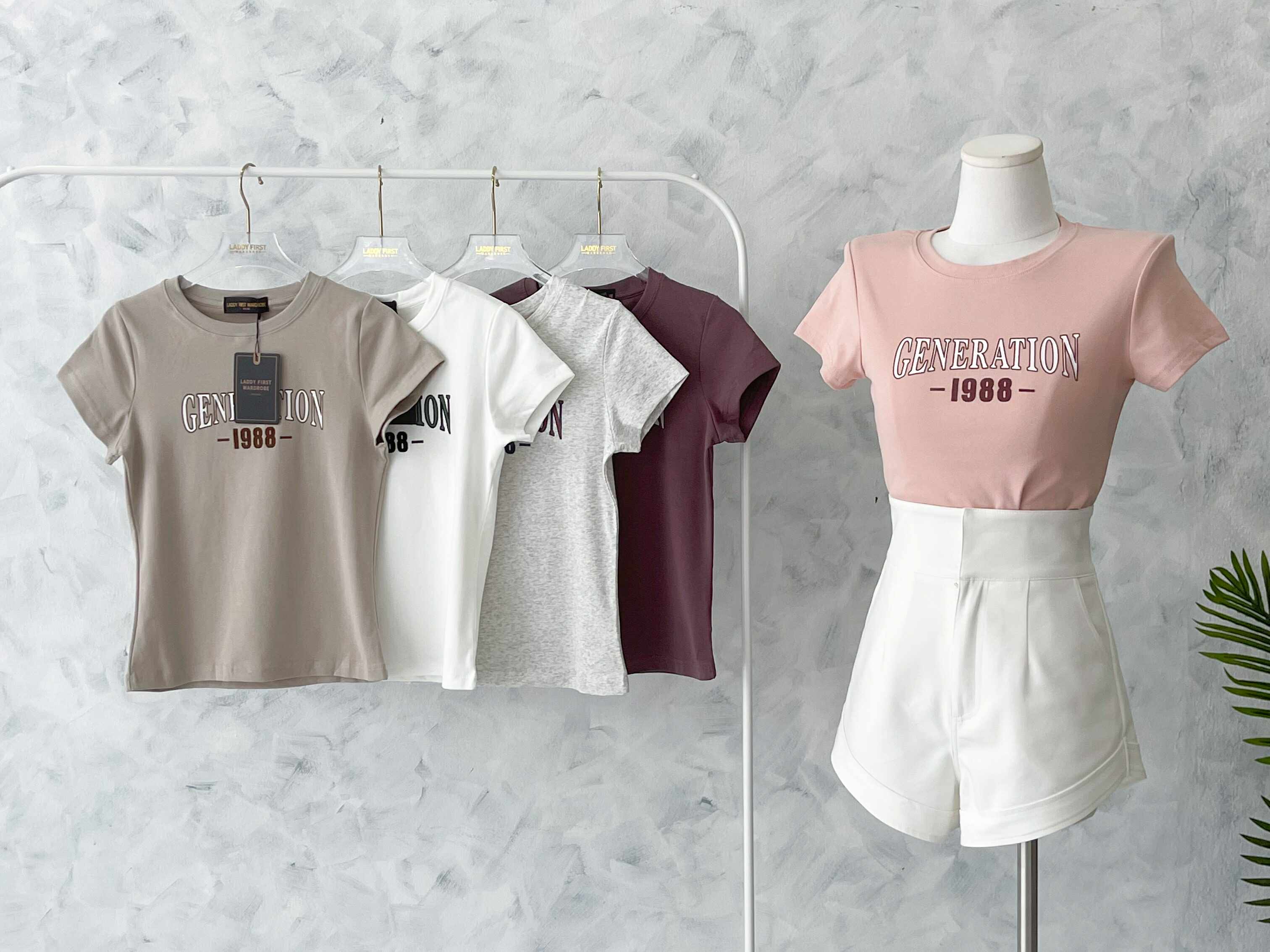 【T605】高品质纯棉弹力印花1988字体圆领短袖日常简约休闲百搭上衣 ❤️❤️