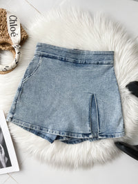 【S6891】高品质COTTON JEANS简约时尚厚实牛仔高腰百搭裤裙，有口袋 ❤️❤️【A-R2-C6】