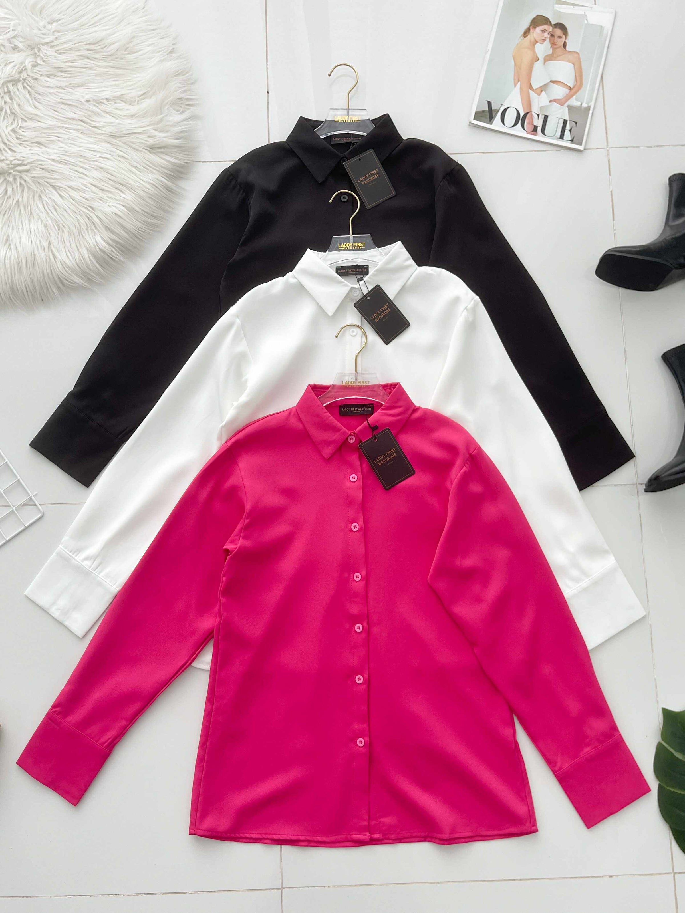 【T80340】＊订单不断＊ 独家爆款高品质韩式宽松版多巴胺色系翻领长袖西装衬衫上衣❤️【A-R1-C5】