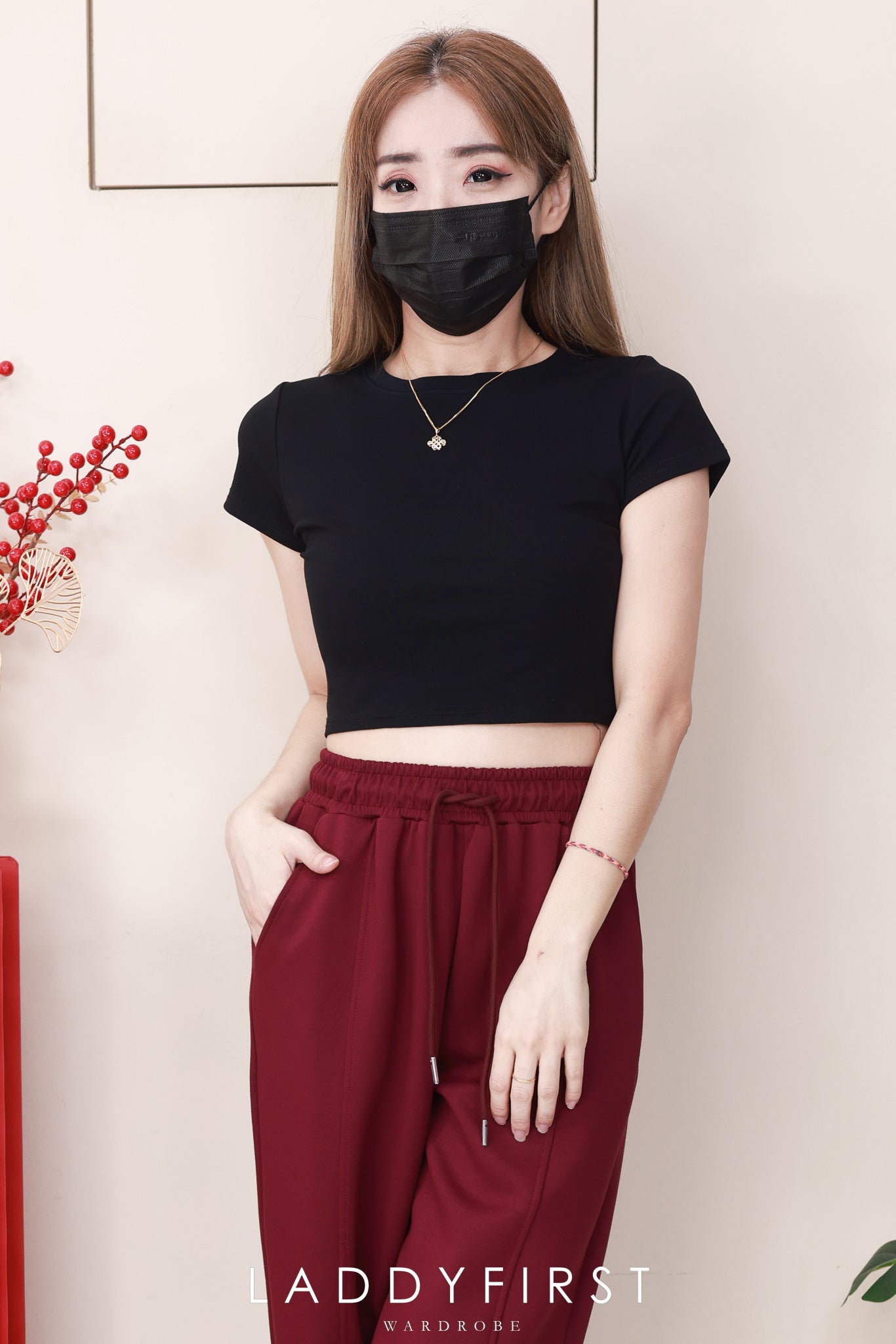 【L1192-1】⚡补货预订款⚡高品质空气棉松紧腰弹力运动休闲长裤，有口袋 ❤️❤️