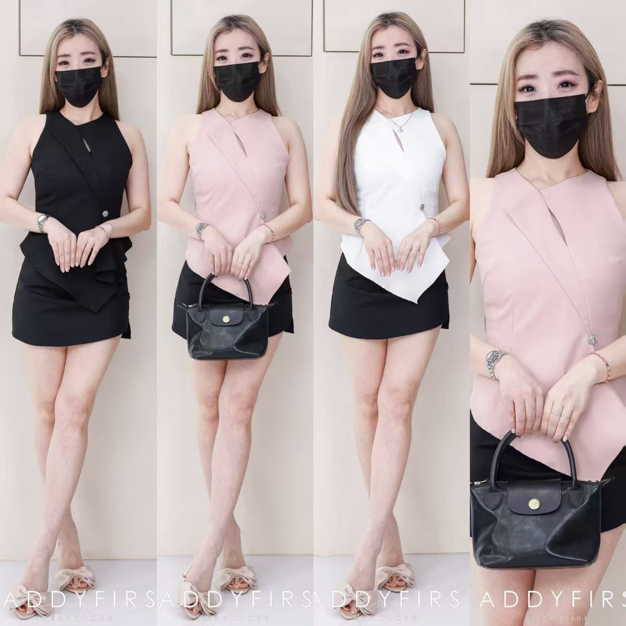 【T98294】优雅精致不规则无袖时装上衣 ❤️❤️ 【A-R1-C1】