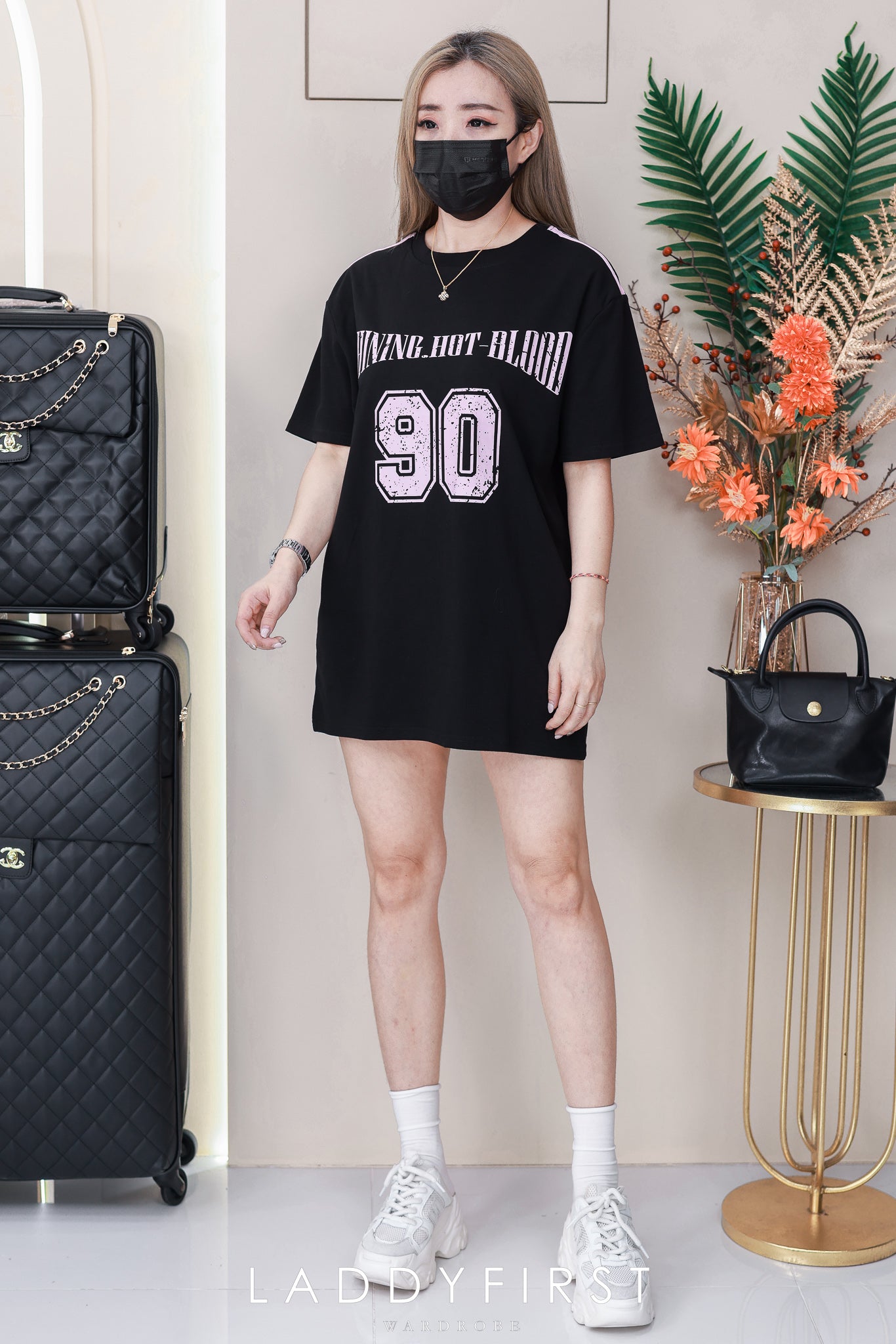 【T14262 / 9063 】高品质圆领90字母拉线设计OVERSIZED 上衣 ❤❤