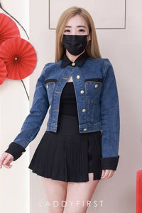 【JK3460】【LFW独家小圆饼】高品质COTTON JEANS精致纽扣翻领长袖百搭牛仔外套 ❤❤