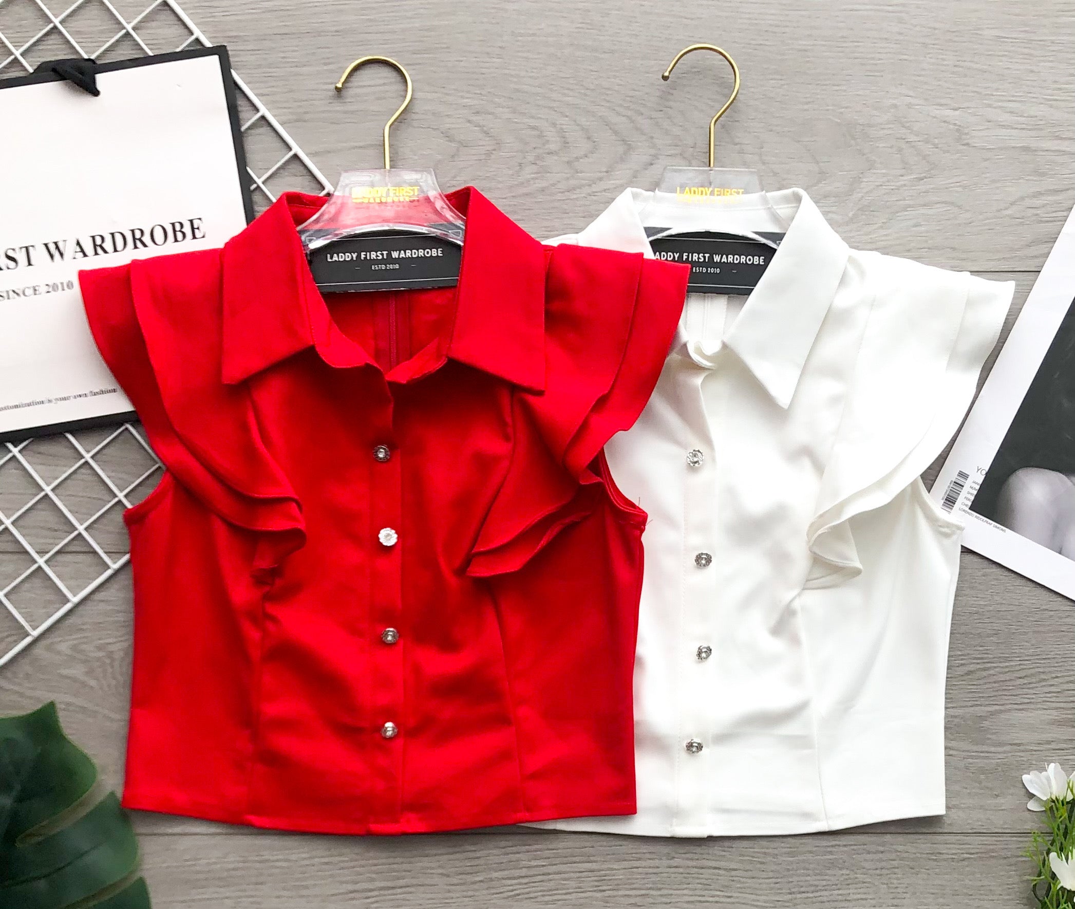 【T2174】高品质名媛荷叶小飞袖西装时装上衣 ❤❤