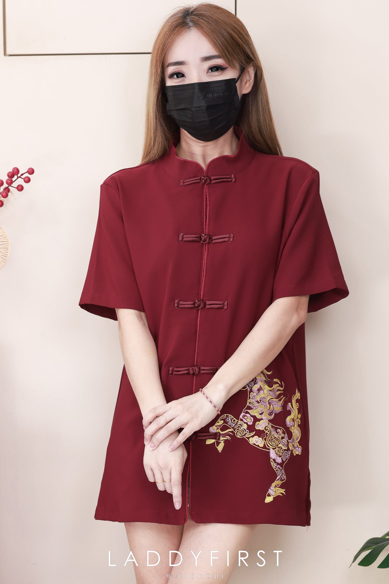 【T55353】【补厂家现货⚡️⚡️】高品质【男装】高端大气重工刺绣奔腾马图国风唐装提花旗袍上衣 ❤❤