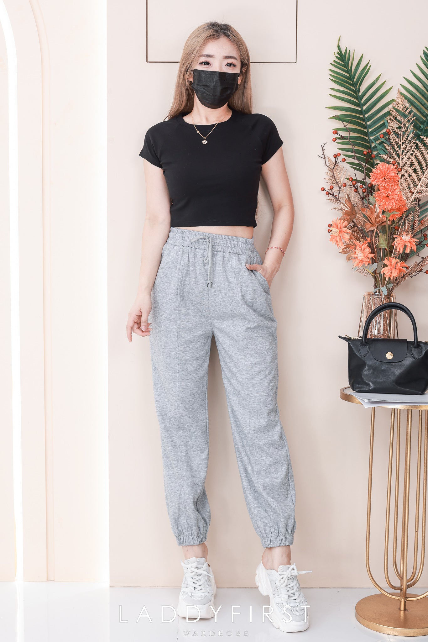 【L8817】高品质卫衣棉质松紧腰弹力休闲百搭运动长裤，有口袋 ❤❤ 【A-R1-C1】