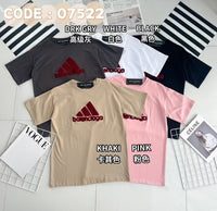 【O7522】毛巾绣字字母领短袖 Oversized 休闲上衣❤️❤️【A-RU4】