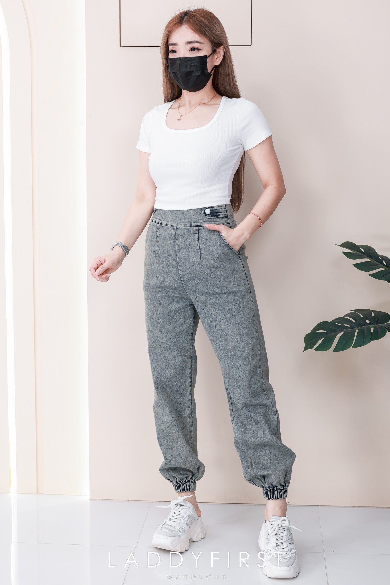 【L6754】高品质COTTON JEANS牛仔弹力老爹百搭九分长裤❤️❤️