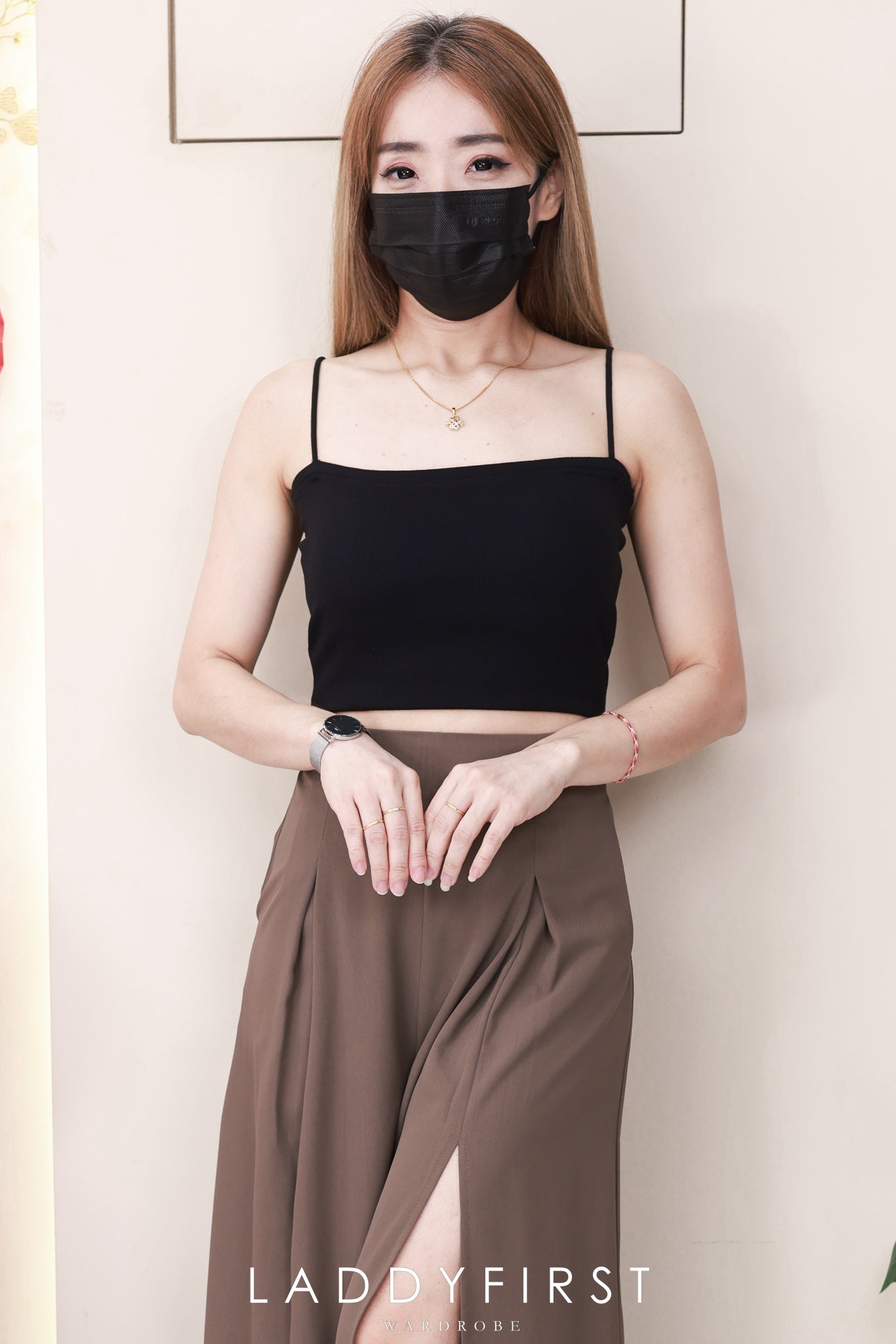 【L82843】高品质两侧性感开叉设计西装脆感阔脚高腰百搭长裤，有口袋 ❤️❤️ 【A-R1-C1】