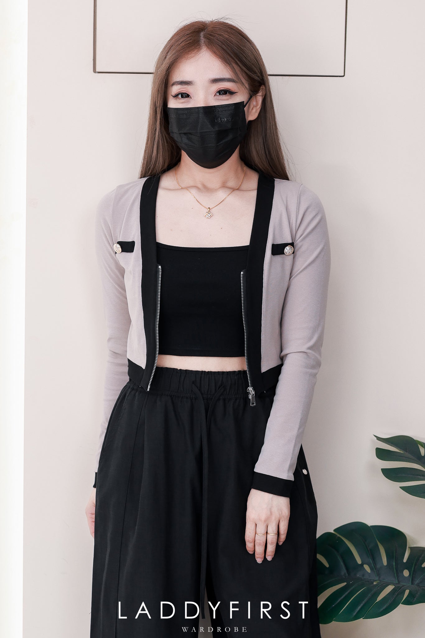 【L25162】高品质抽绳松紧腰弹力西装高腰直筒百搭长裤，有口袋 ❤️❤️