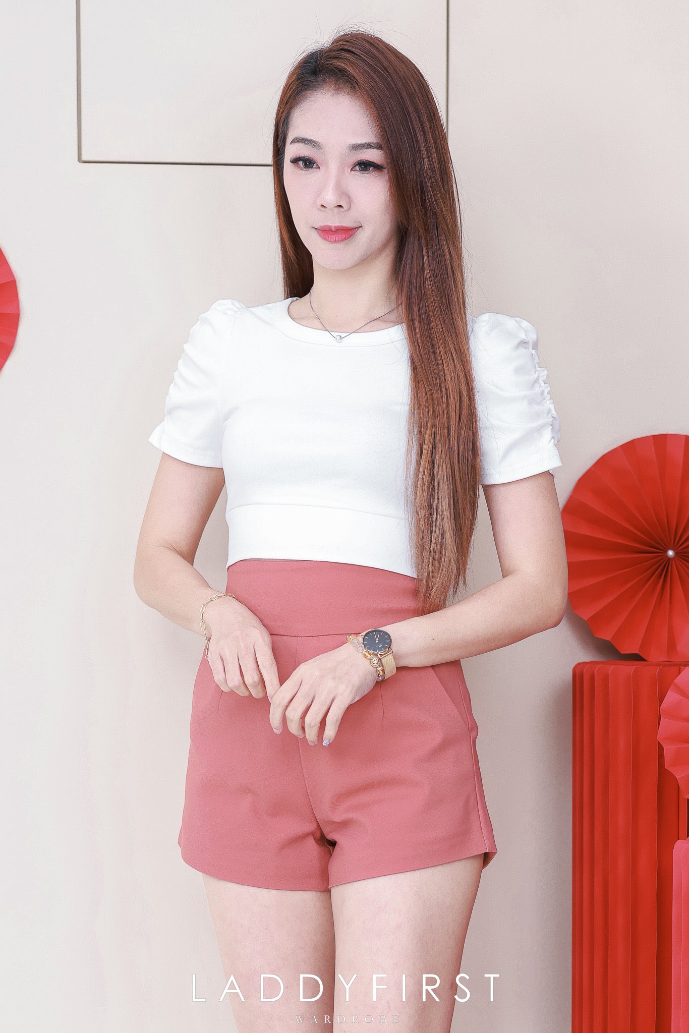 【T3454】【LFW独家小圆饼】高品质厚棉皱褶短袖纯棉弹力简约休闲百搭上衣 ❤❤ 【A-R1-C1】