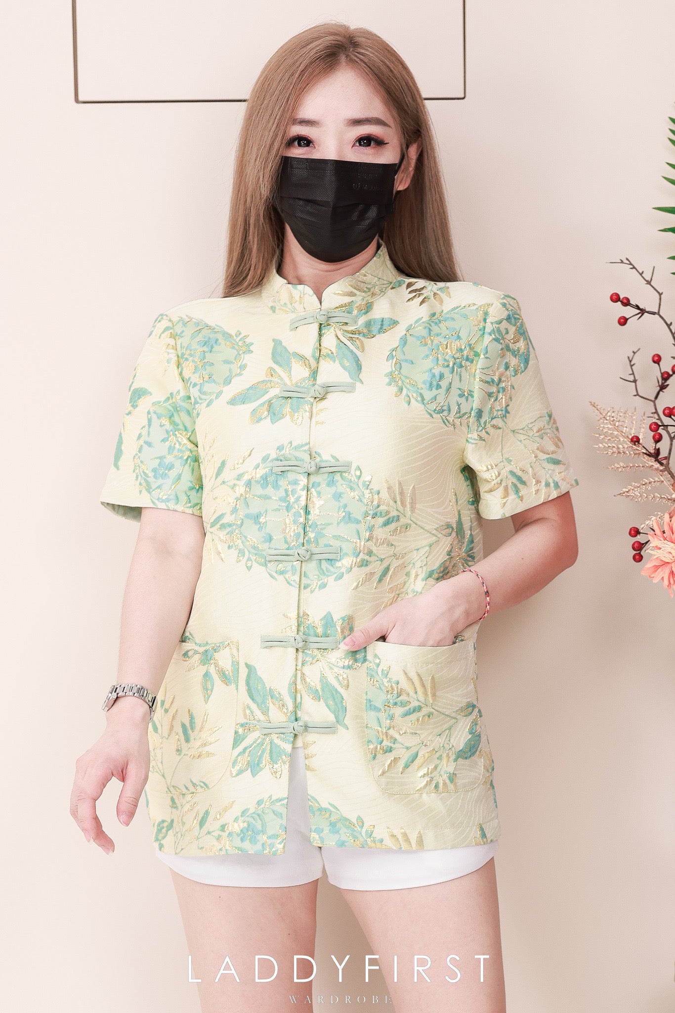 【T3386-1】【LFW独家小圆饼】高品质男女同款高端大气提花唐装旗袍上衣，有口袋 ❤️❤️