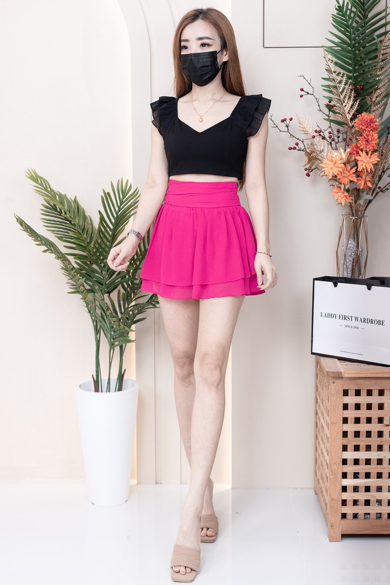 【S681131】‼️爆单王再次到货‼️【独家小圆饼】高质量西装拼雪纺蓬蓬高腰裙子【A-R3-C4】