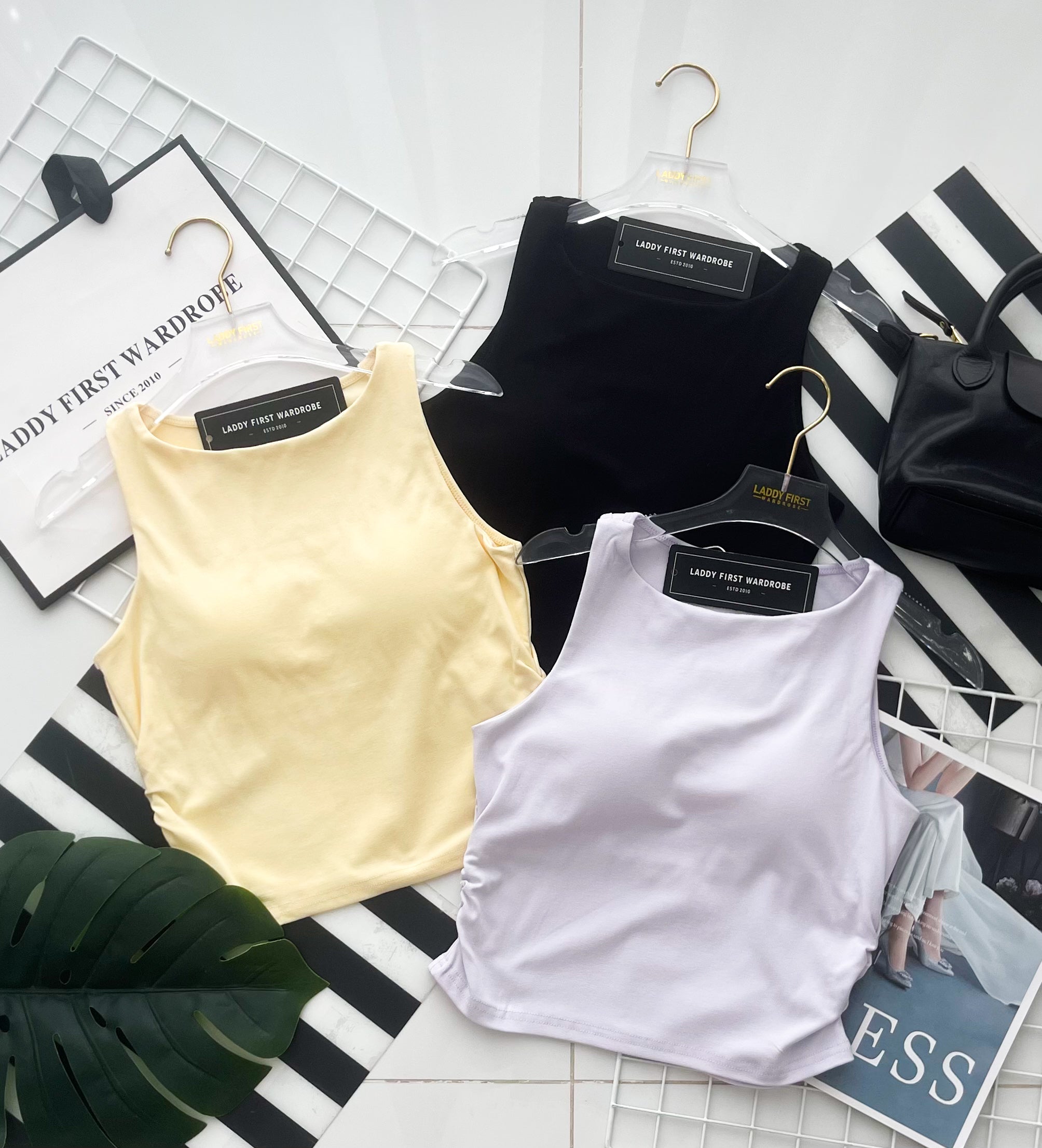 【T82928】高品质螺纹/纯棉弹力带胸垫无袖百搭背心上衣 ❤️❤️