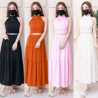 【SS87039】LFW独家爆款两件式仙气温柔风雪纺套装 Cut In 百褶设计上衣➕高腰显瘦大摆蛋糕百褶裙子 ❤️