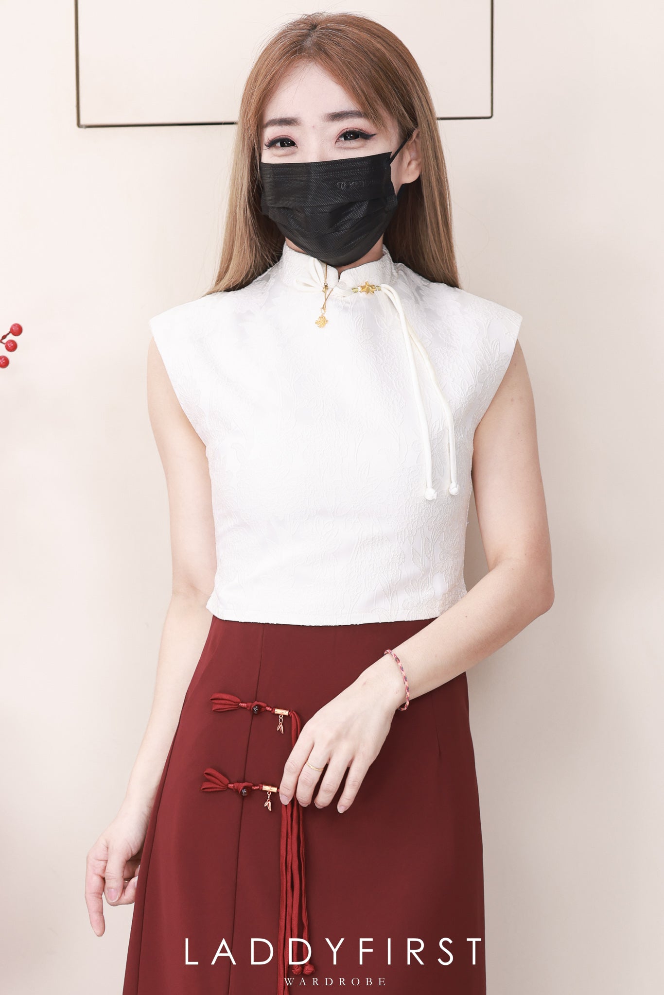 【SS6930】高品质两件式新中式旗袍套装 旗袍提花上衣➕侧边开叉设计西装高腰百搭长裙 ❤️❤️