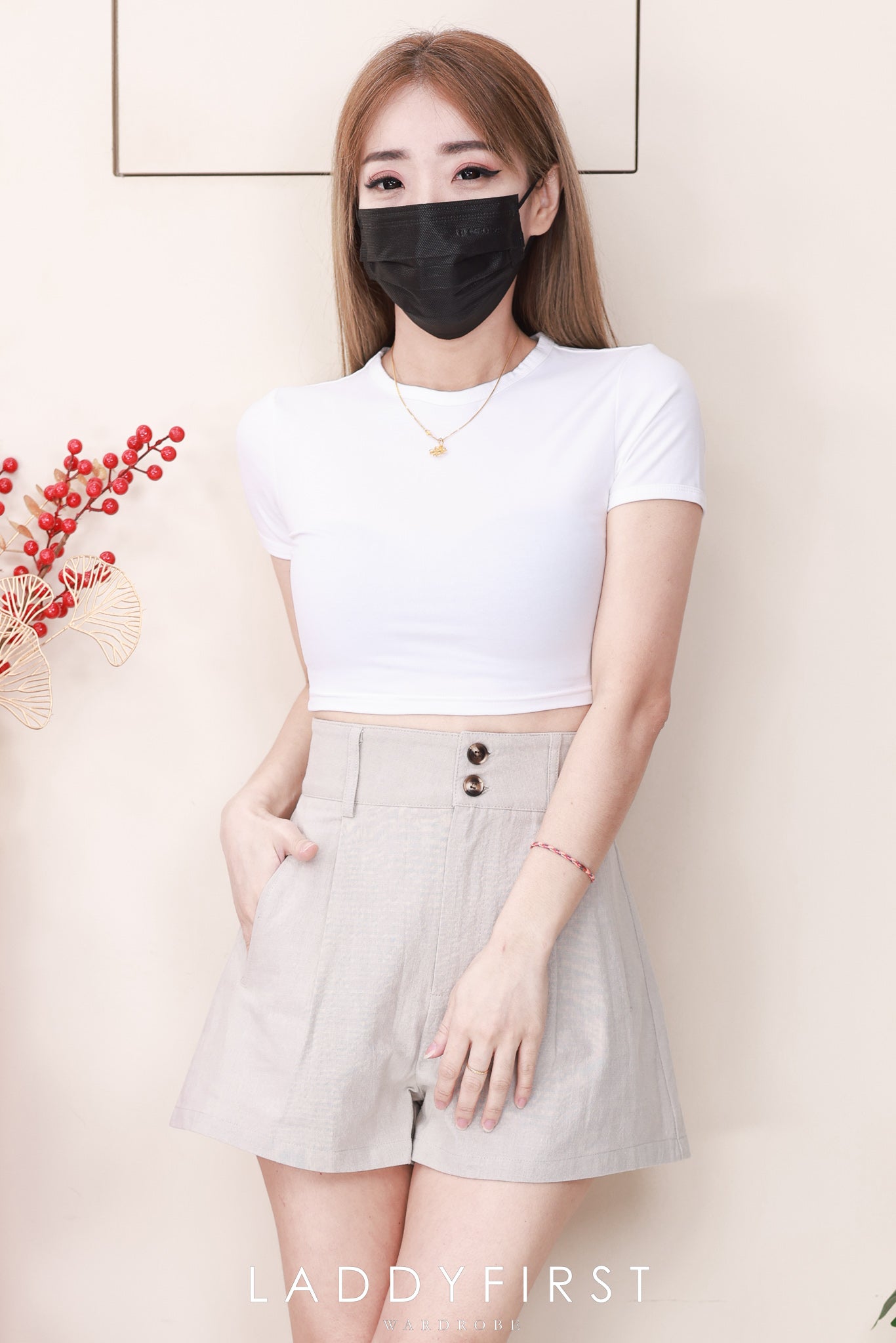 【S2784】高品质版型高腰显瘦棉麻时尚日常百搭短裤，有口袋 ❤️❤️