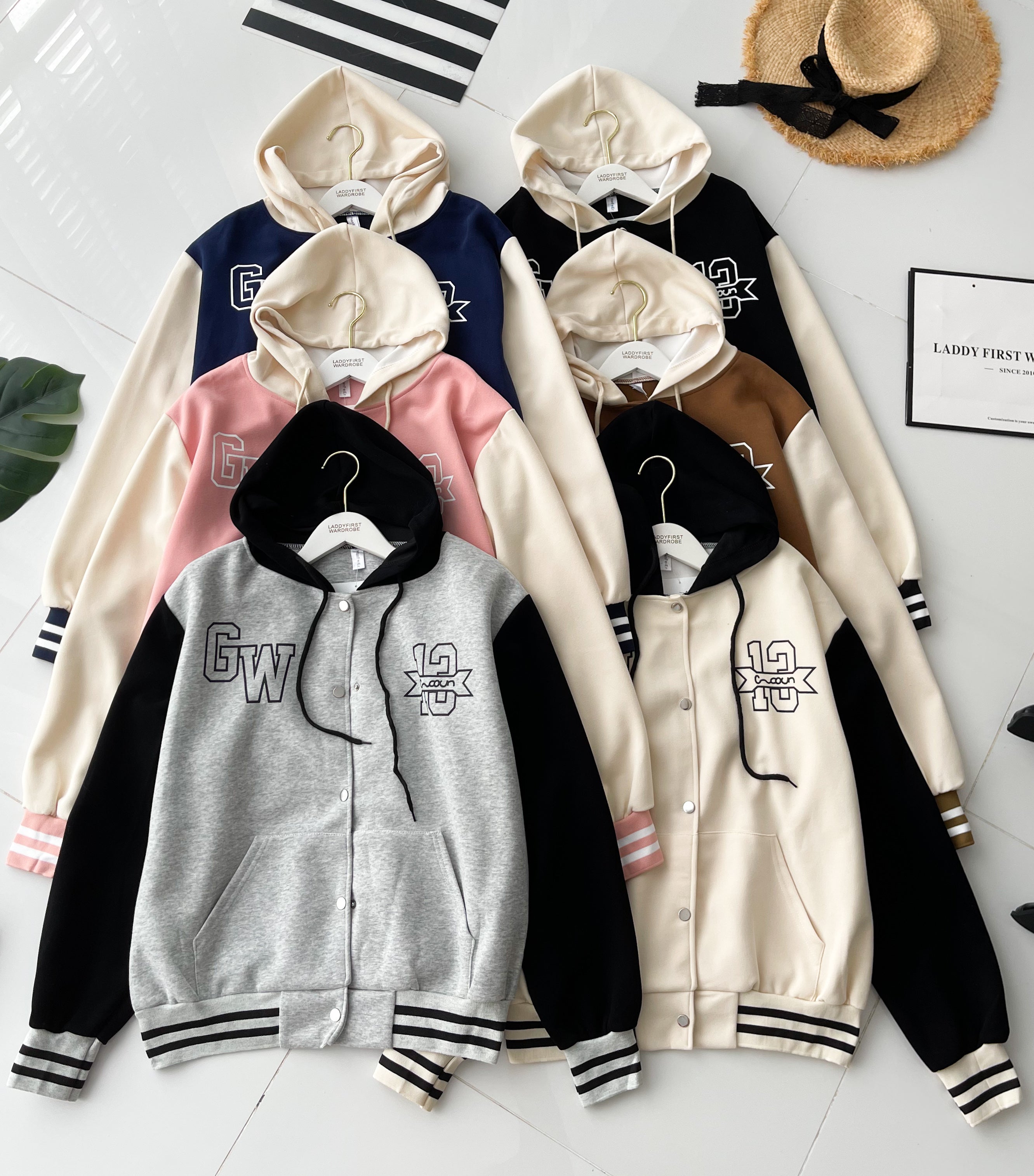 【JK802】高品质卫衣棉气质棒球连帽长袖外套，有口袋 ❤❤