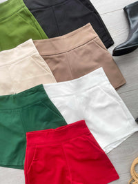 【S7885】【网站福利款✨】独家爆款【万能爸爸】西装高腰百搭短裤，后中拉链有口袋【B-R2-C6】