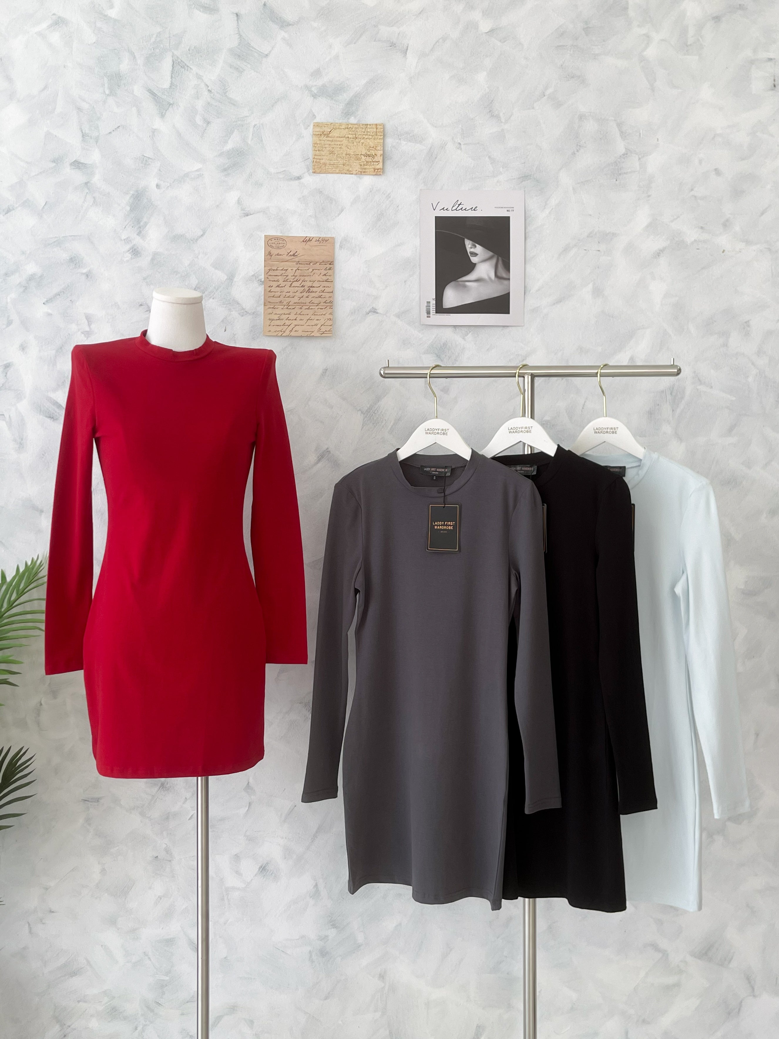 【D3541】独家爆款高品质强推修腰显瘦纯棉弹力慵懒时尚百搭长袖连身裙子 ❤️❤️