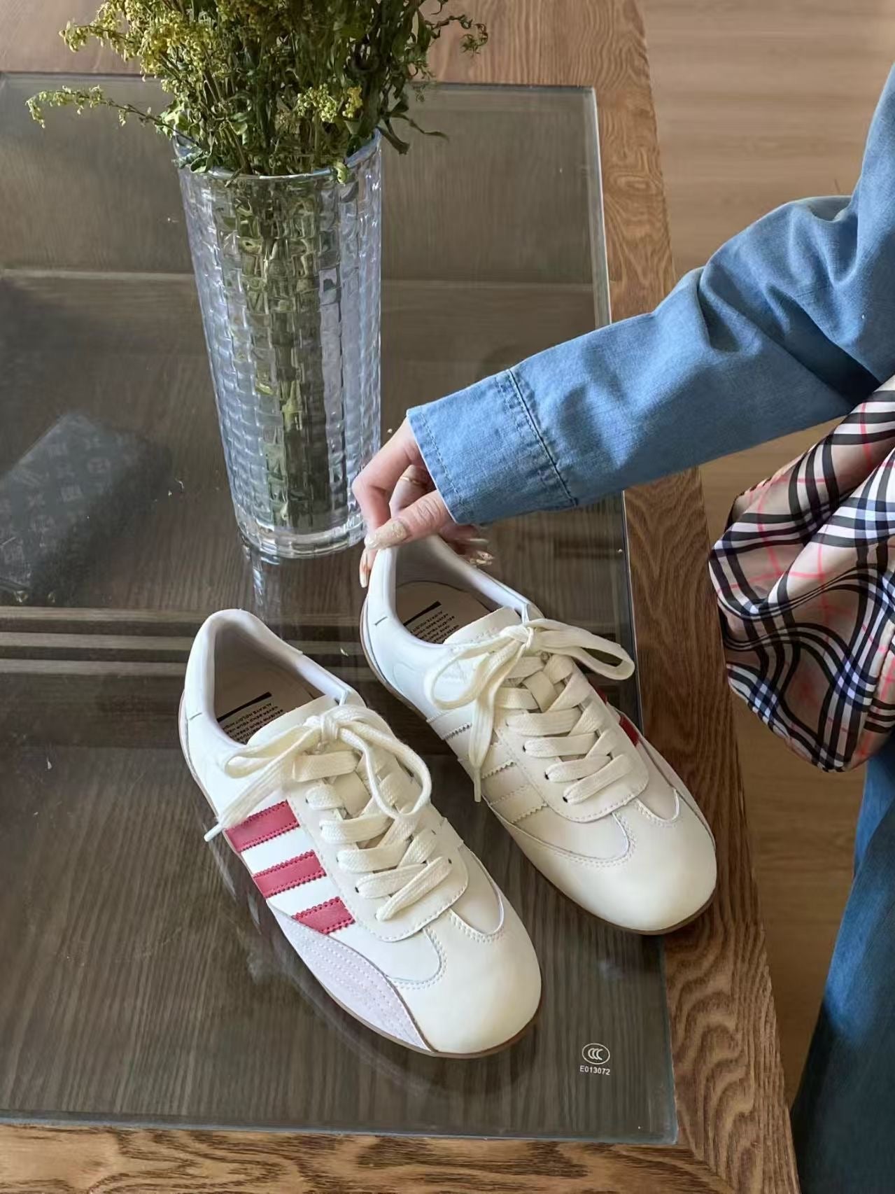 【R9135-3】🔅精选预售款🔅 高质量韩系街头风复古真皮经典三条杠阿甘鞋子 ❤️