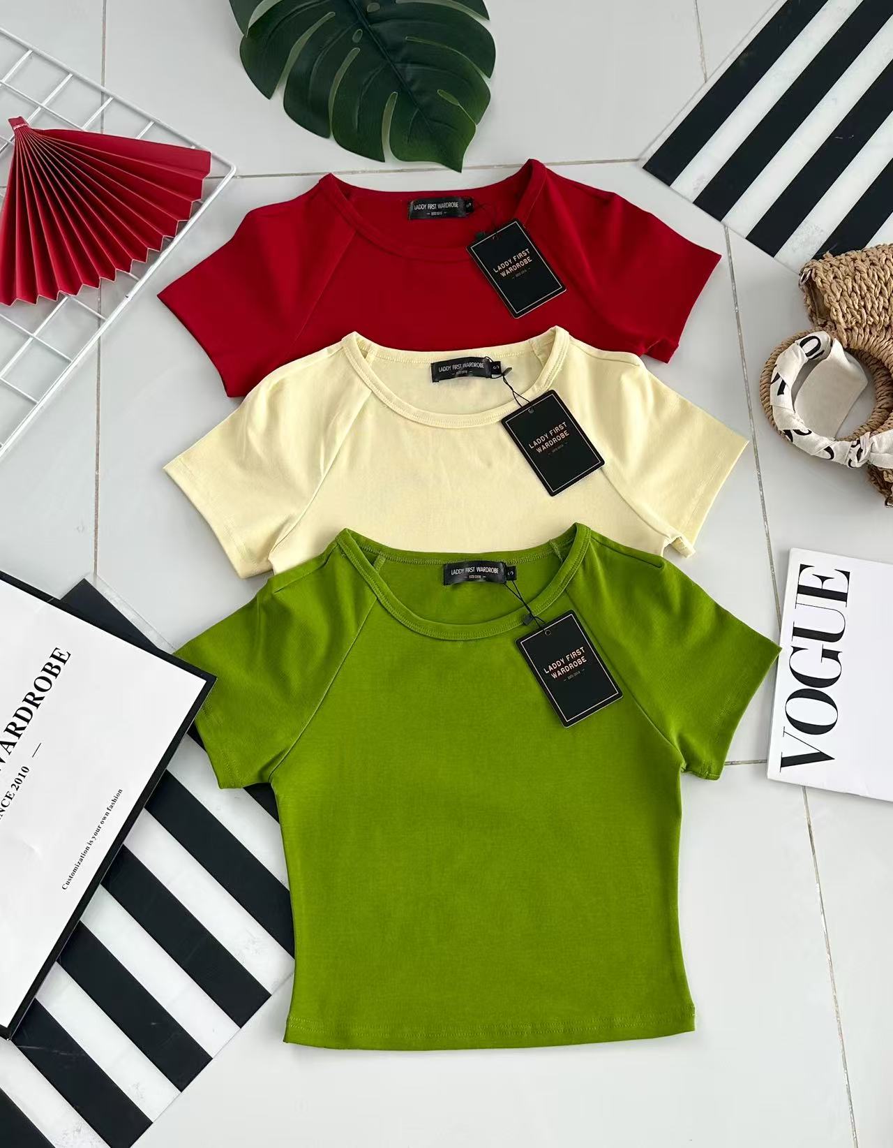 【T3474】LFW独家爆款【80792改良版】高品质纯棉弹力圆领短袖简约日常百搭款上衣 #衣柜必入手百搭款 ❤❤ 【B-R1-C6】