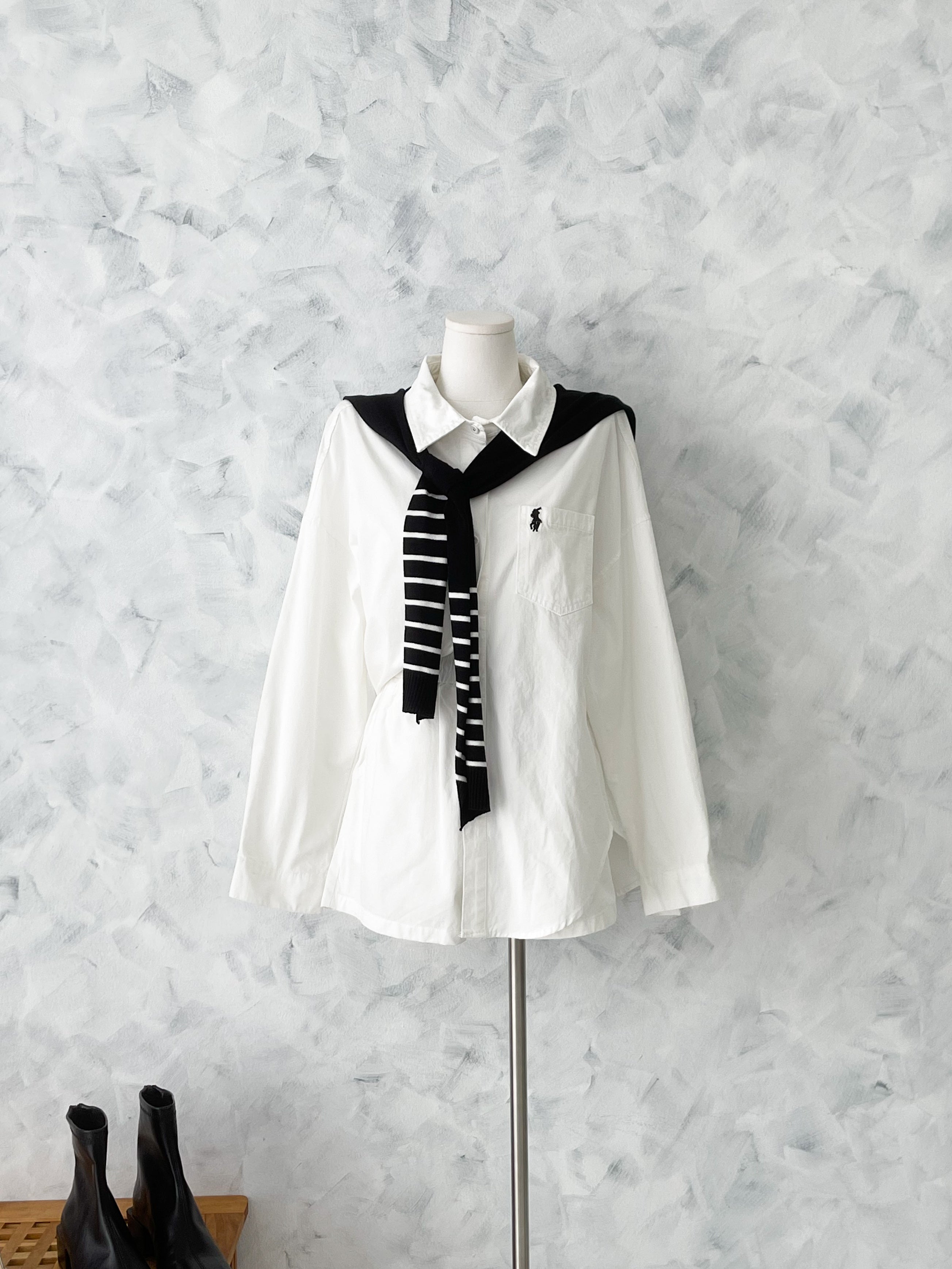 【SS8620】高品质两件式韩式牛仔简约休闲百搭套装 翻领长袖牛仔上衣➕松紧腰弹力牛仔短裤，有口袋 ❤️❤️