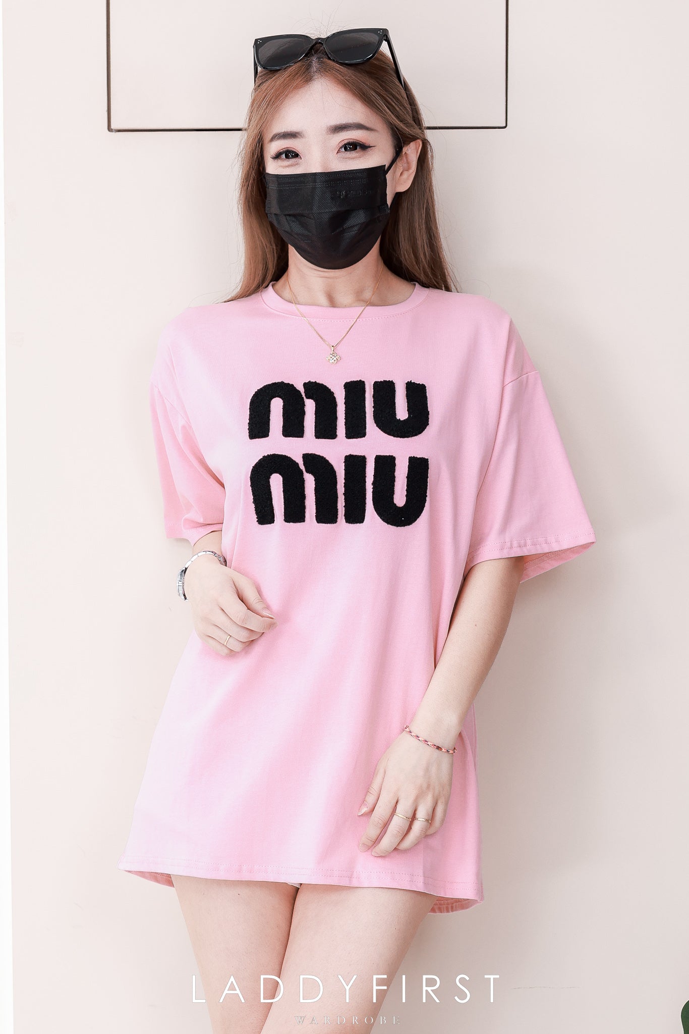 【O7603】毛巾绣字MIUMIU领短袖 Oversized 休闲上衣❤️❤️