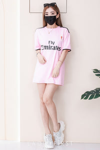 【T14259 / 9060】高品质圆领字母拉线设计OVERSIZED 上衣 ❤❤【A-R2-C5】
