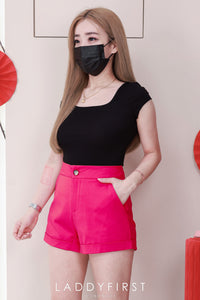 【T50151】独家爆款高品质方领短袖纯棉弹力简约日常百搭款上衣 ❤❤  【B-R2-C5】