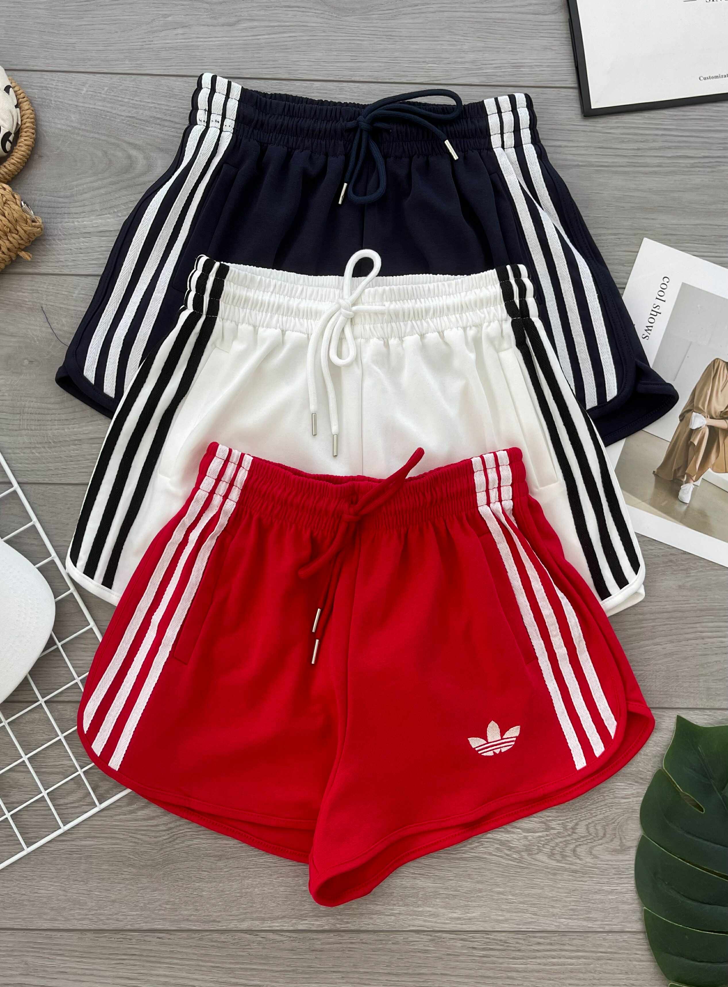 【S25079】高品质卫衣棉抽绳松紧弹力adidas刺绣休闲运动短裤，有口袋 ❤️❤️
