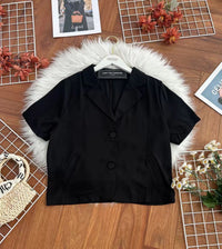 【JK239】高品质西装飘逸感翻领短袖上衣/外套 ❤️❤️