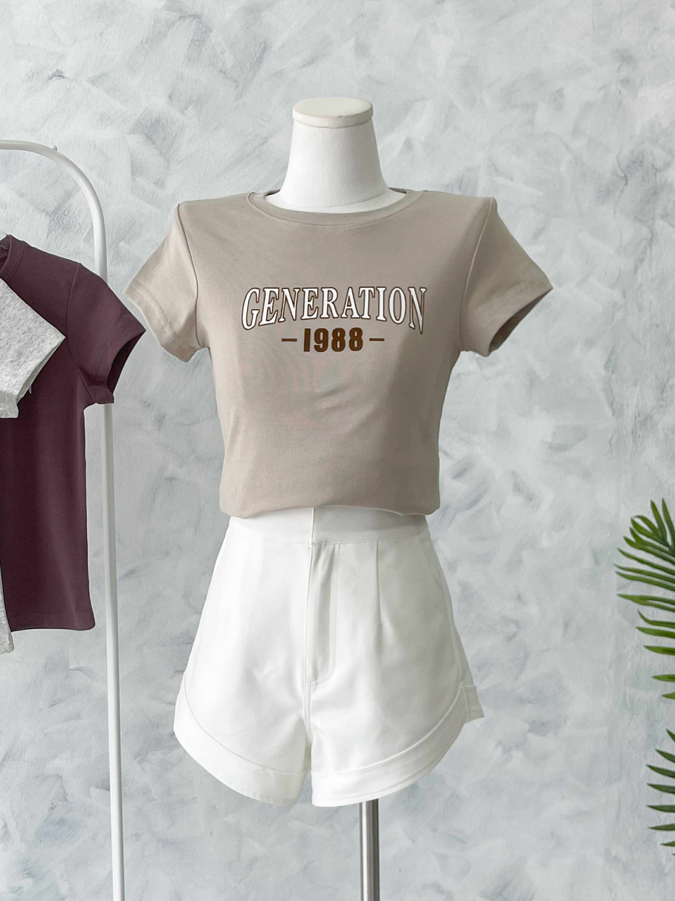 【T605】高品质纯棉弹力印花1988字体圆领短袖日常简约休闲百搭上衣 ❤️❤️