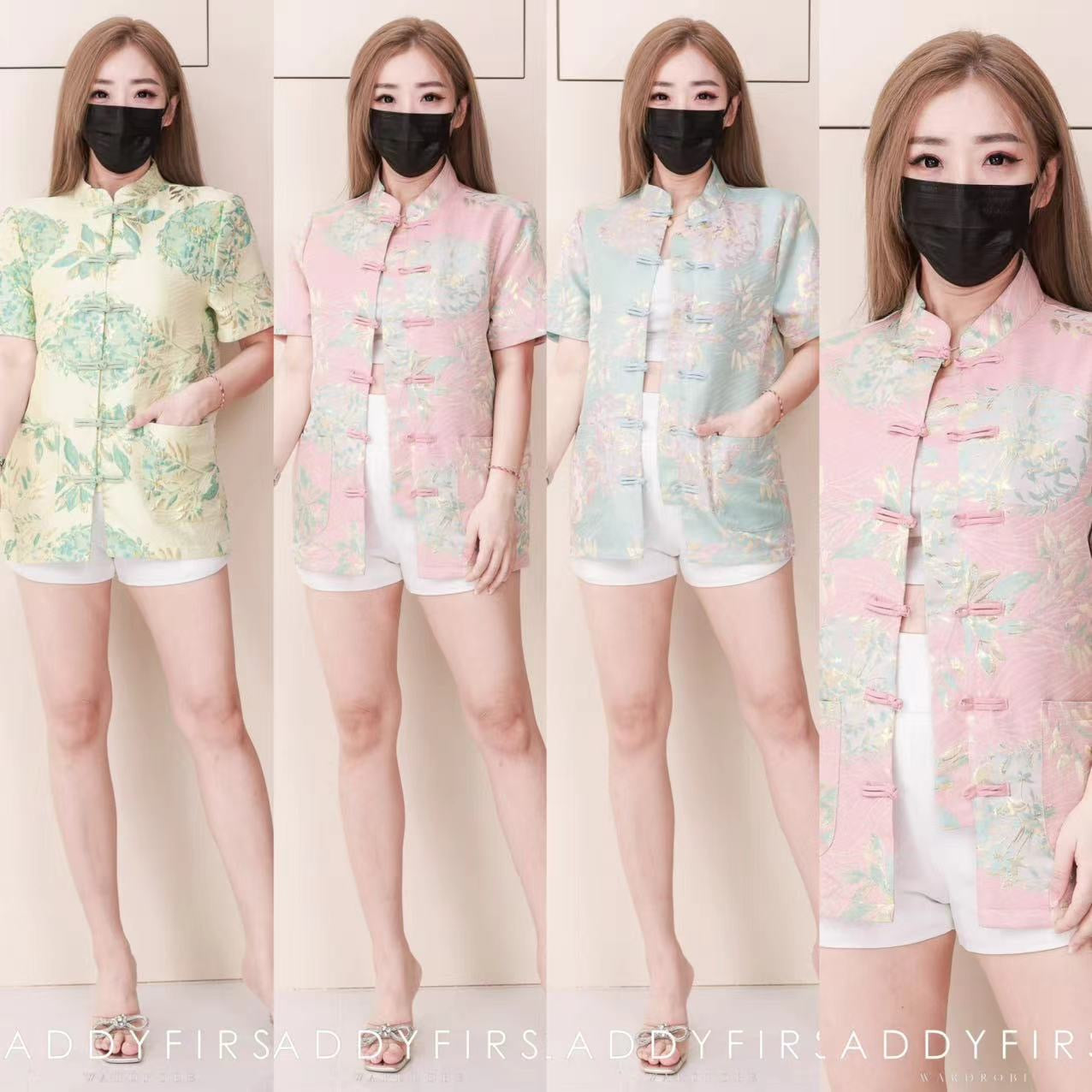 【T3386-1】【LFW独家小圆饼】高品质男女同款高端大气提花唐装旗袍上衣，有口袋 ❤️❤️