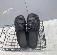 【R58332】✨现货✨高品质PU渔网蝴蝶结凉鞋 ❤️