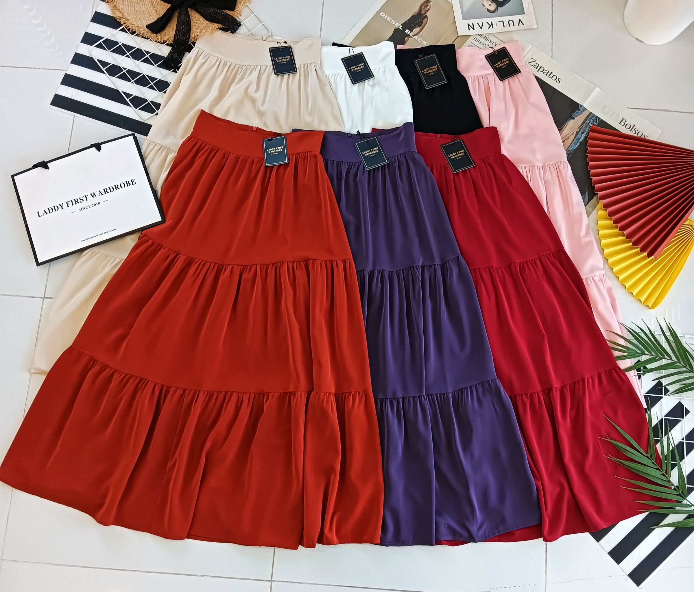 【L1657】【网站福利款✨】独家爆款百褶蛋糕西装垂感大摆韩版长裙【A-R3-C4】