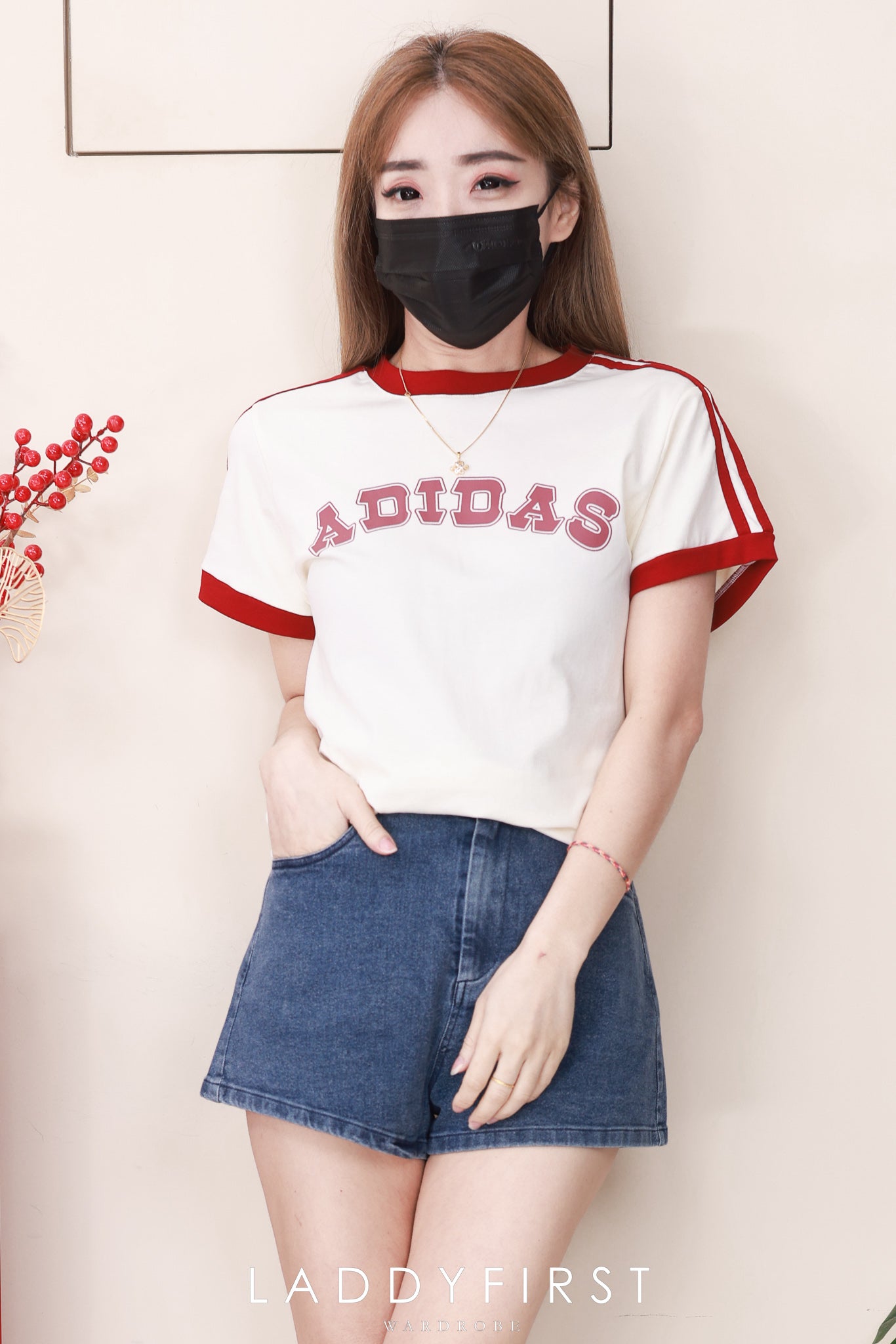 【T9466-1】⚡补货预订款⚡高品质A牌三条杠撞色系纯棉运动休闲上衣 ❤️