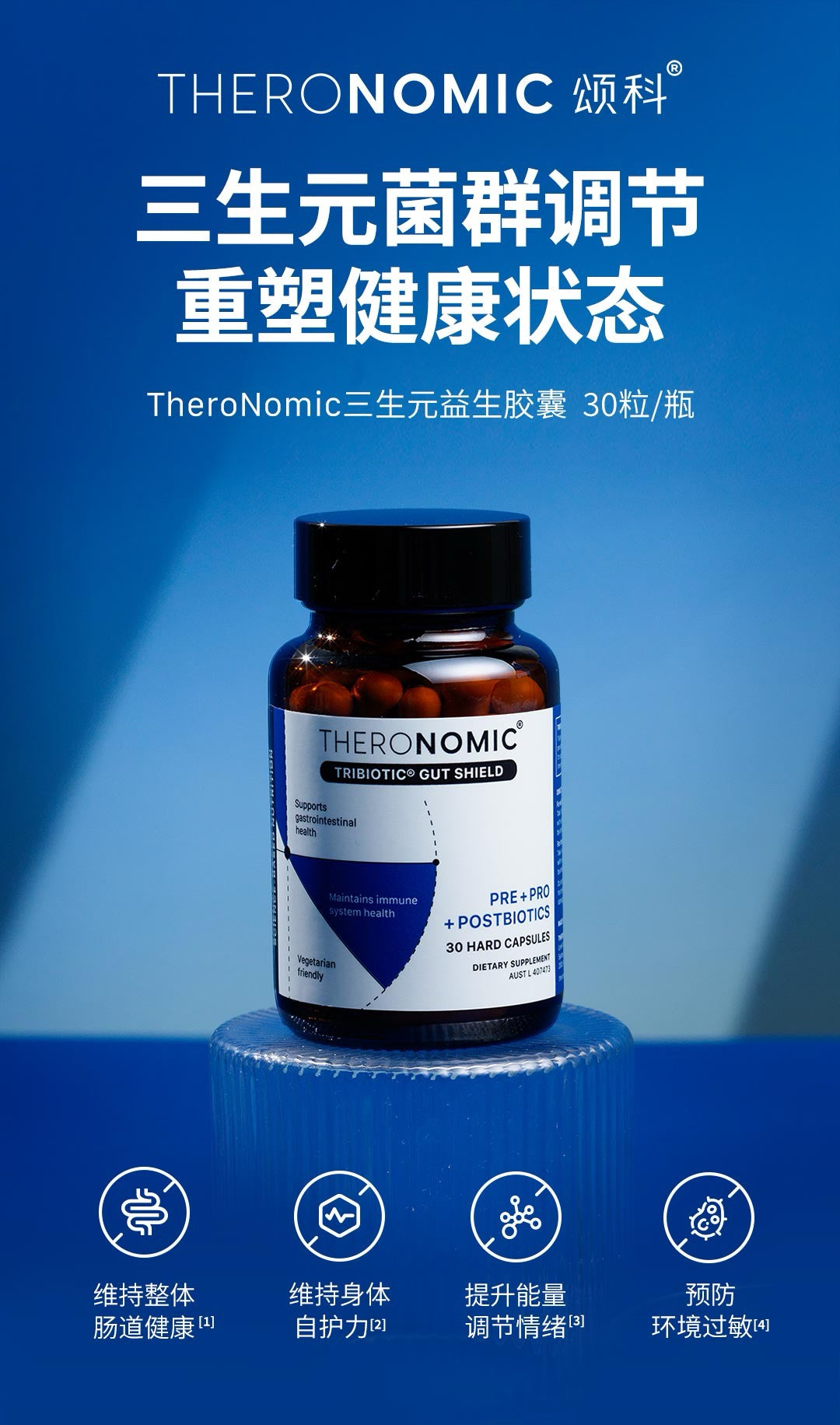 【P711】💥新会员限时专享💥✨肠道卫士✨TheroNomic 三生元益生胶囊 🩵