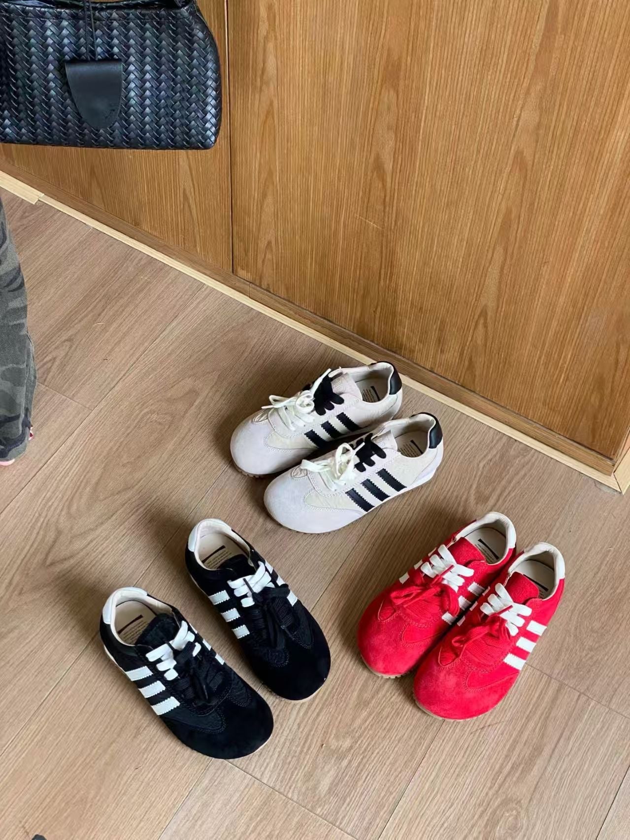 【RX1213-3】🔅精选预售款🔅 高质量韩系芒果头内增三条杠德训鞋子 ❤️