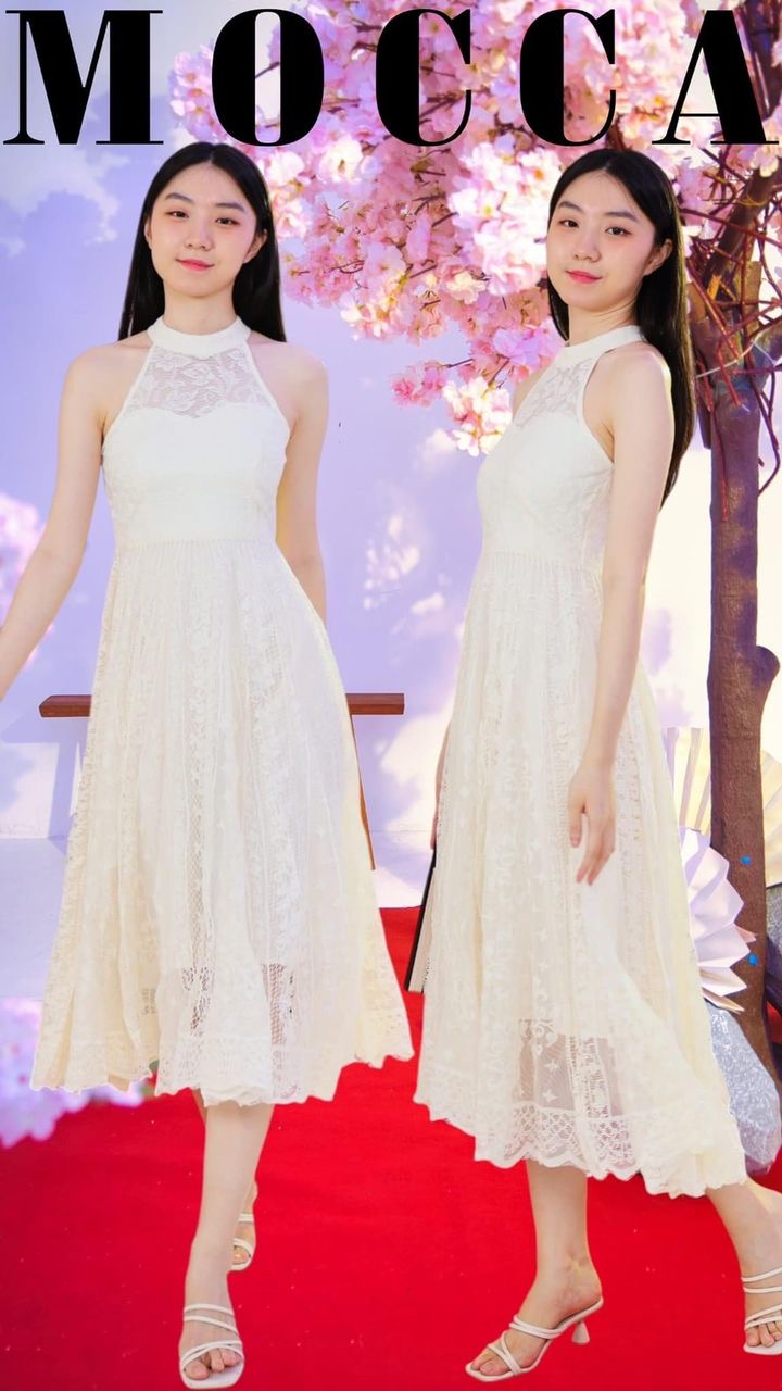 【D7173】高品质高端气质CUT IN无袖温柔风蕾丝连身裙子 ❤❤