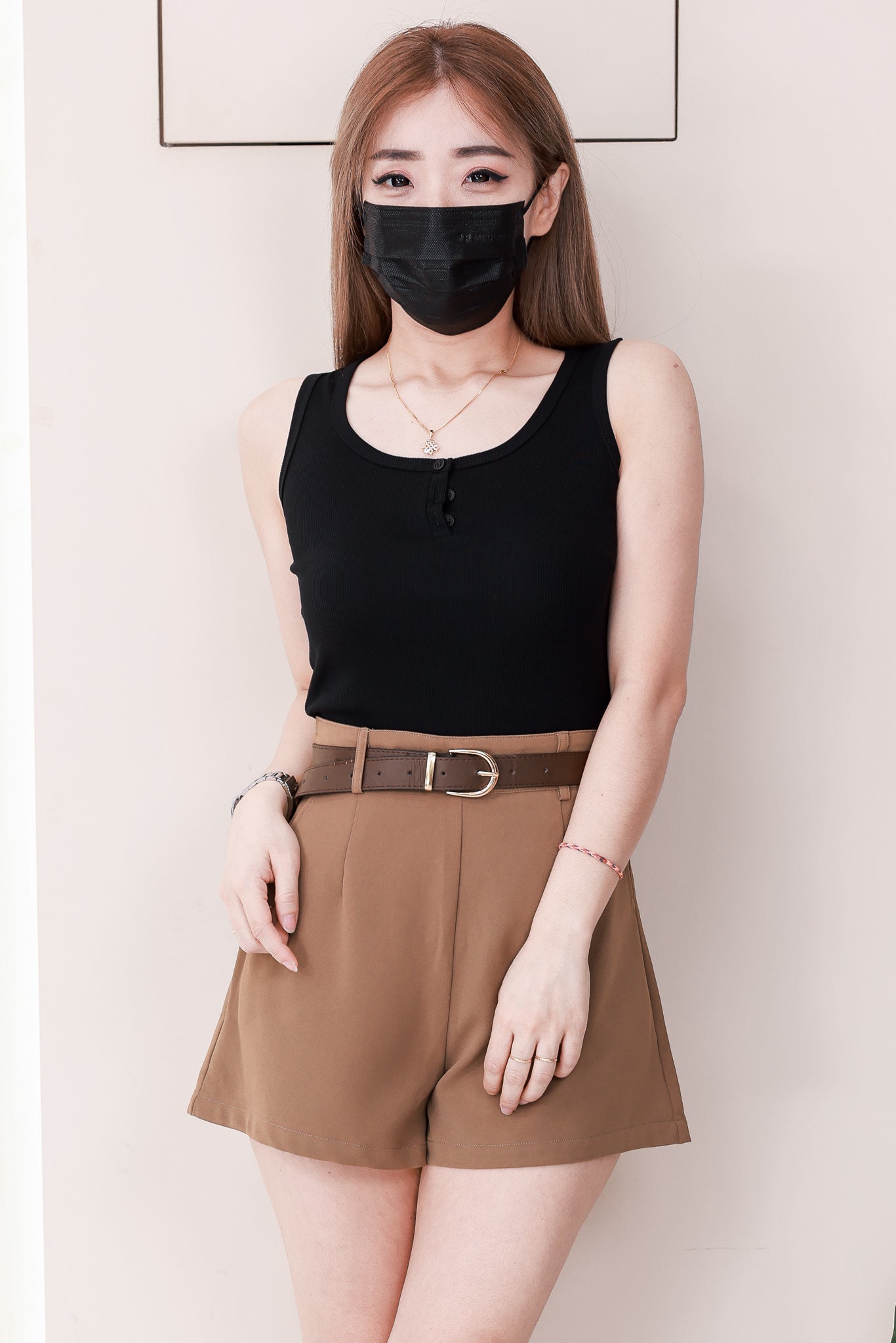 【S2614】高品质简约时尚西装垂感高腰显瘦百搭短裤，搭配附送腰带，有口袋 ❤️❤️