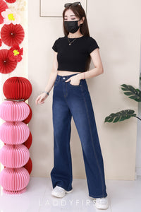 【L574163】高品质COTTON JEANS气质直筒阔脚牛仔百搭长裤，有口袋 ❤️❤️ 【A-R1-C1】